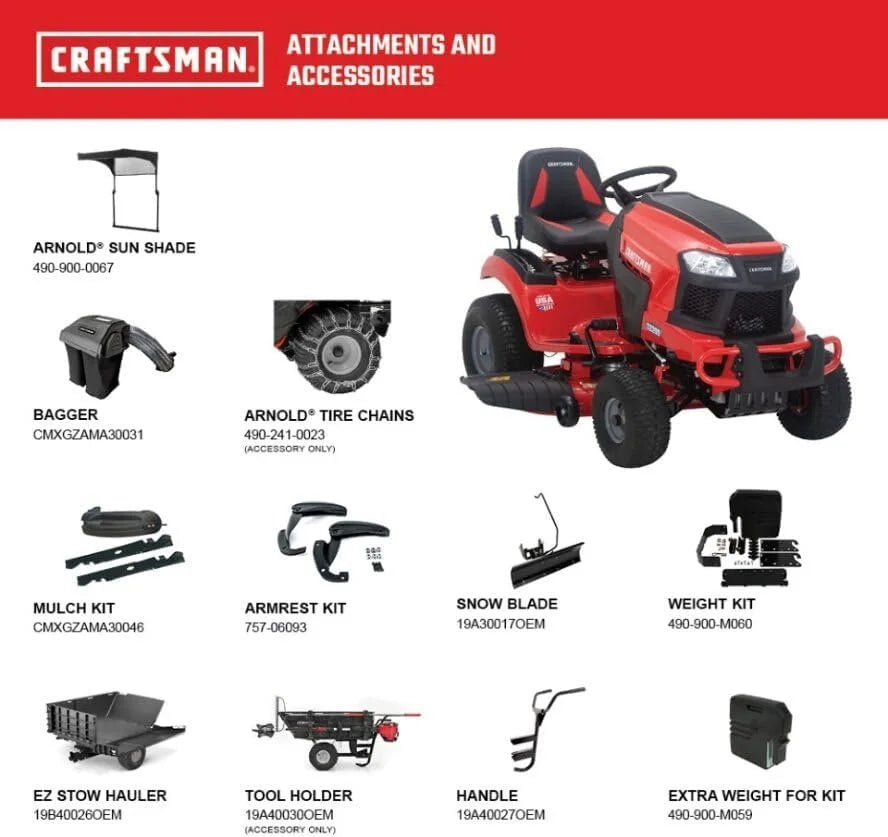 CRAFTSMAN T2200K Turn Tight 42-in 20 -HP V-twin Gas Lawn tractor